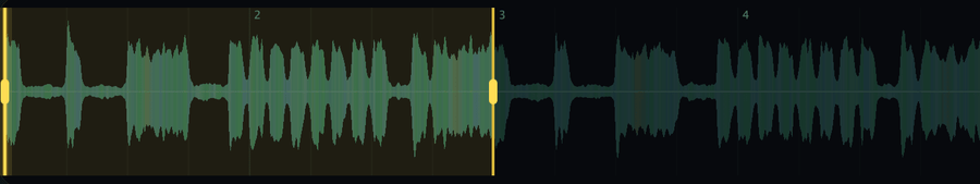 A loop’s waveform with two bars marked